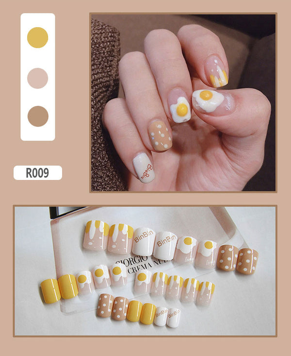 12 Sizes-24 Pcs Press On Nails R001