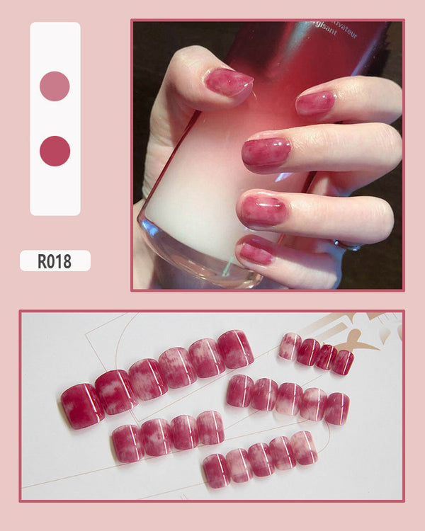 12 Sizes-24 Pcs Press On Nails R001