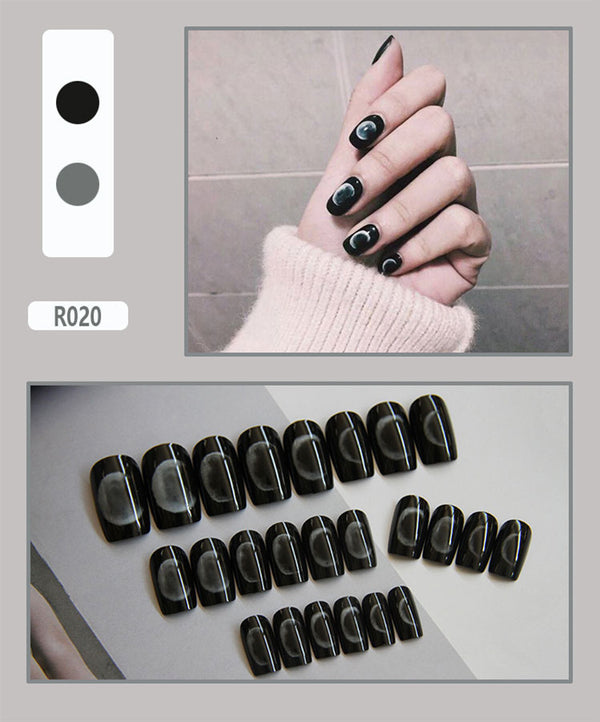 12 Sizes-24 Pcs Press On Nails R001