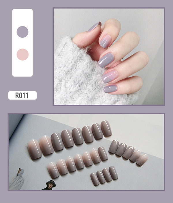 12 Sizes-24 Pcs Press On Nails R001