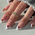 Almond French Glossy Medium Pink Press on Nails