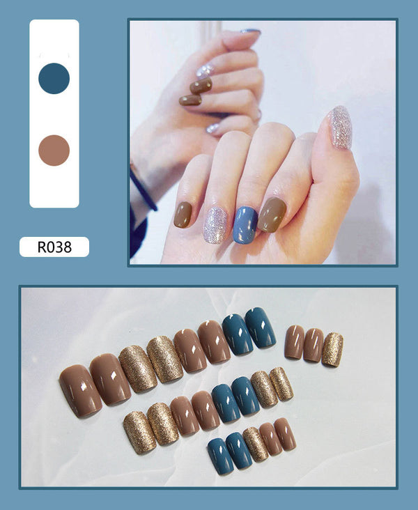 12 Sizes-24 Pcs Press On Nails R001