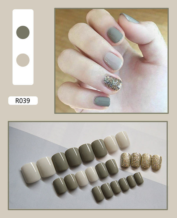 12 Sizes-24 Pcs Press On Nails R001