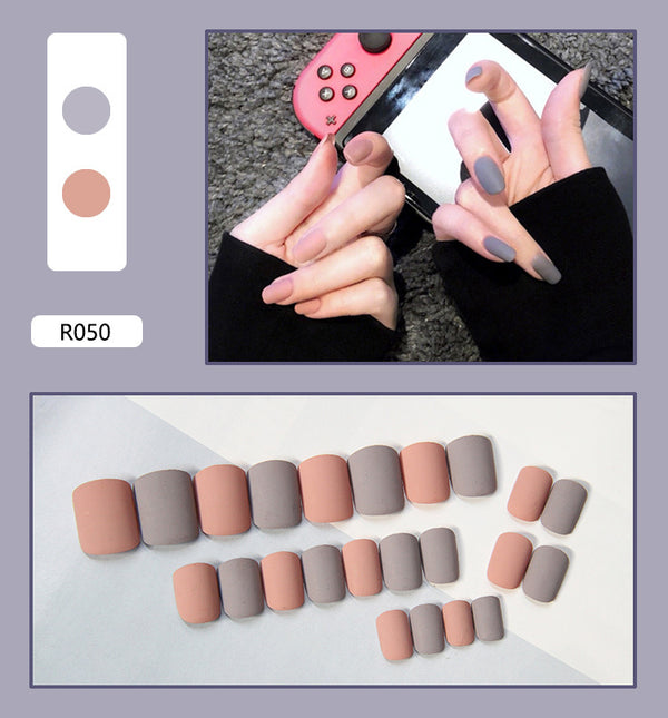 12 Sizes-24 Pcs Press On Nails R041