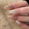 Almond Long Pink Press on Nails