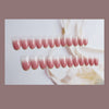 12 Sizes-24 Pcs Press On Nails nude-pink-gold-tip