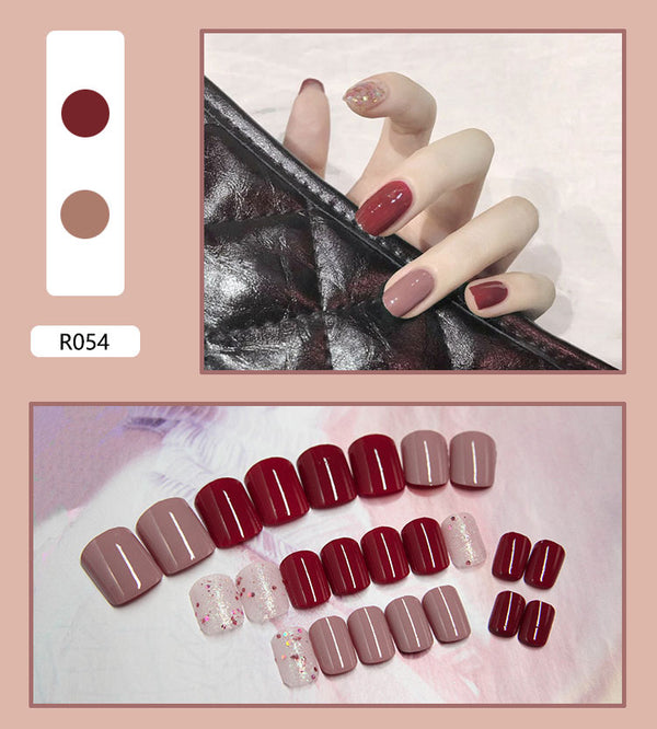 12 Sizes-24 Pcs Press On Nails R041