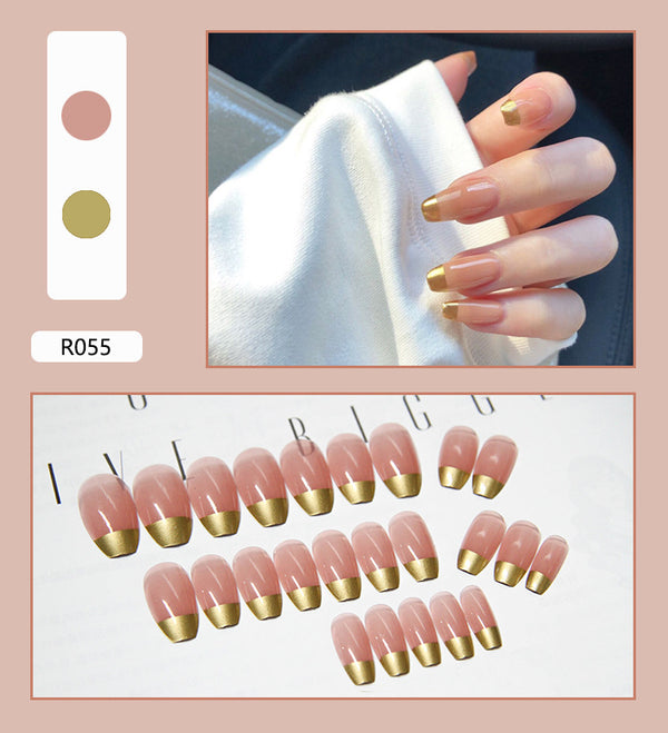 12 Sizes-24 Pcs Press On Nails R055