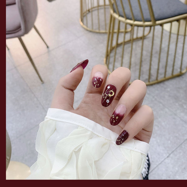 12 Sizes-24 Pcs Press On Nails JP726