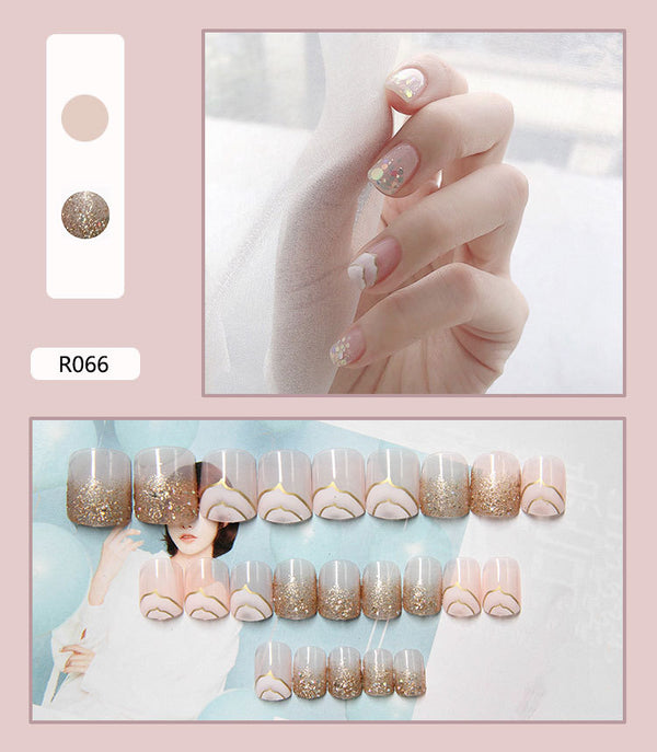 12 Sizes-24 Pcs Press On Nails R041