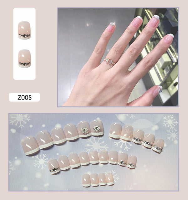12 Sizes-24 Pcs Press On Nails Z001