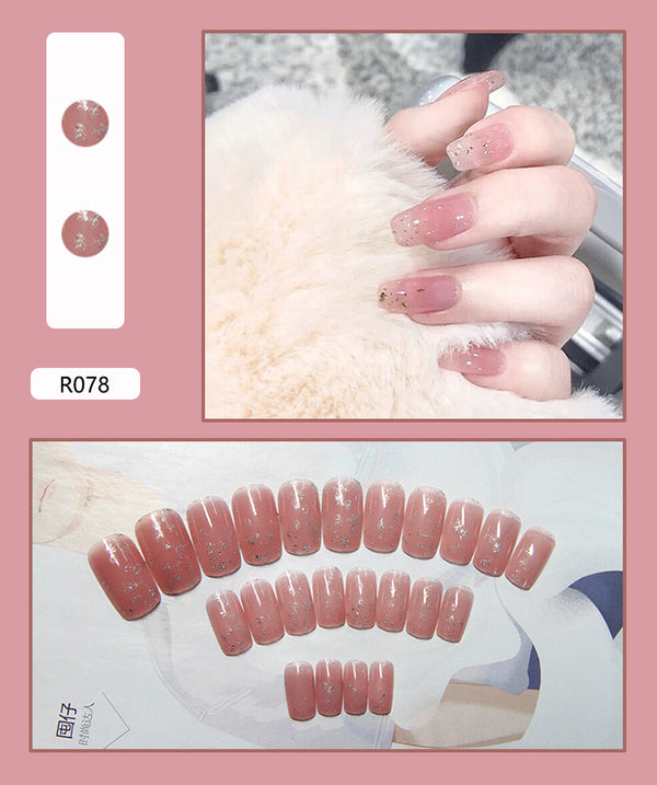 12 Sizes-24 Pcs Press On Nails R041