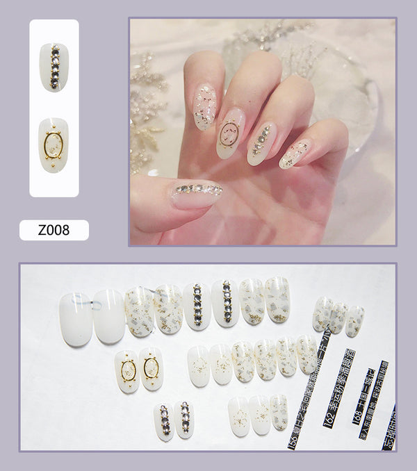 12 Sizes-24 Pcs Press On Nails Z001