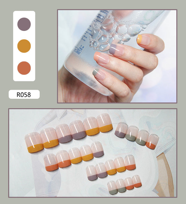 12 Sizes-24 Pcs Press On Nails R041