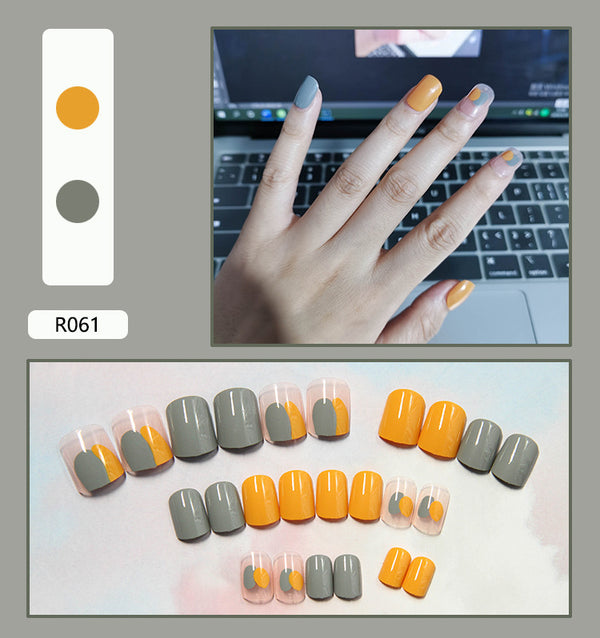 12 Sizes-24 Pcs Press On Nails R041