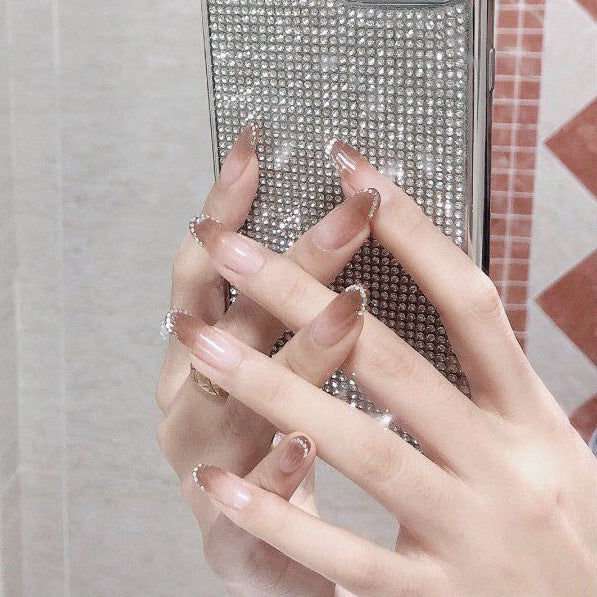 12 Sizes-24 Pcs Press On Nails glue-version