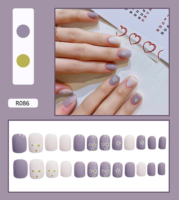 12 Sizes-24 Pcs Press On Nails R081
