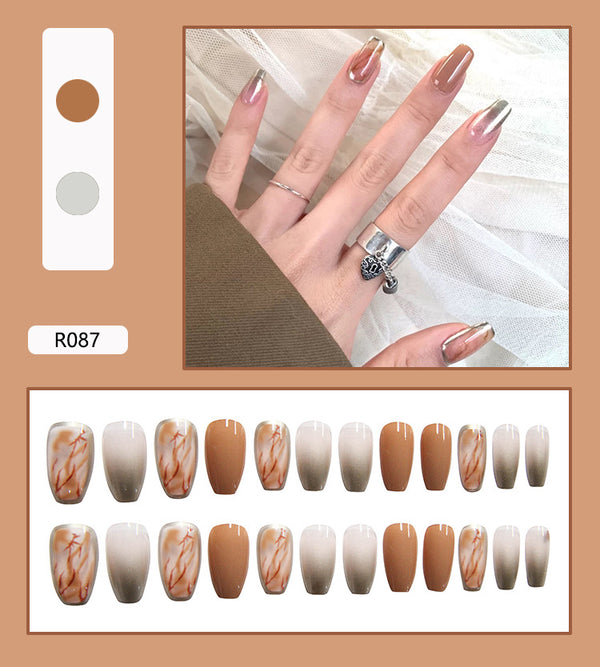 12 Sizes-24 Pcs Press On Nails R081