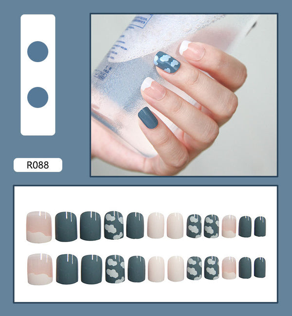 12 Sizes-24 Pcs Press On Nails R081