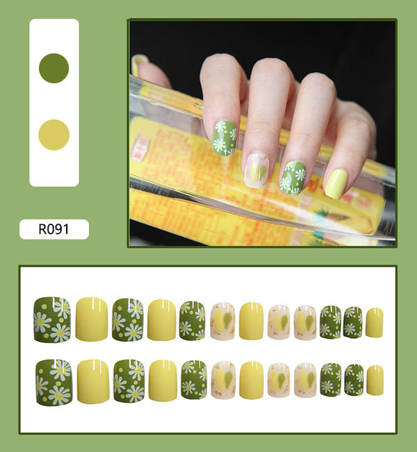 12 Sizes-24 Pcs Press On Nails R081