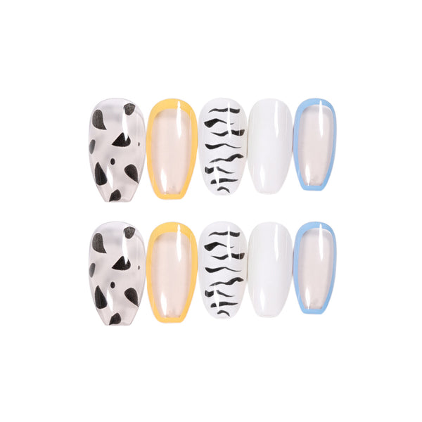 12 Sizes-24 Pcs Press On Nails JP824