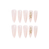 Almond Glossy Long Pink Press on Nails