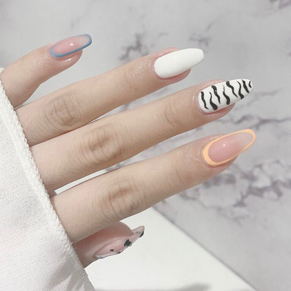12 Sizes-24 Pcs Press On Nails JP824