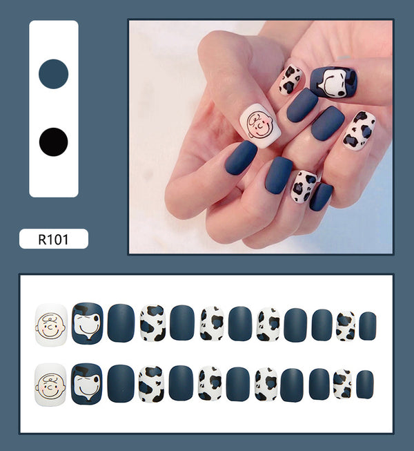 12 Sizes-24 Pcs Press On Nails R081