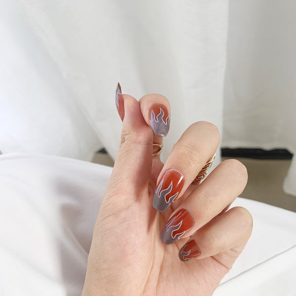 12 Sizes-24 Pcs Press On Nails JP822