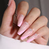 French Glossy Long Pink Press on Nails