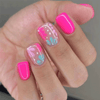 Glossy Pink Short Square Press on Nails