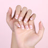 Almond French Glossy Medium Oval Press on Nails