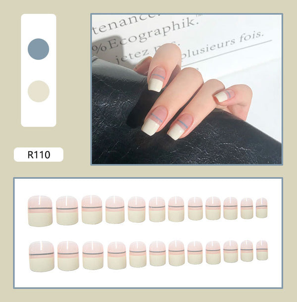 12 Sizes-24 Pcs Press On Nails R081