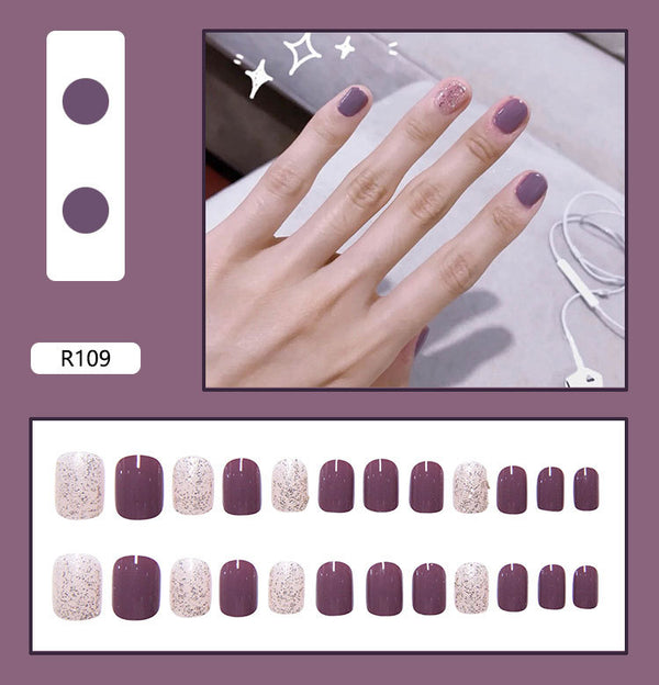 12 Sizes-24 Pcs Press On Nails R081