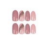 Almond Glossy Medium Pink Press on Nails