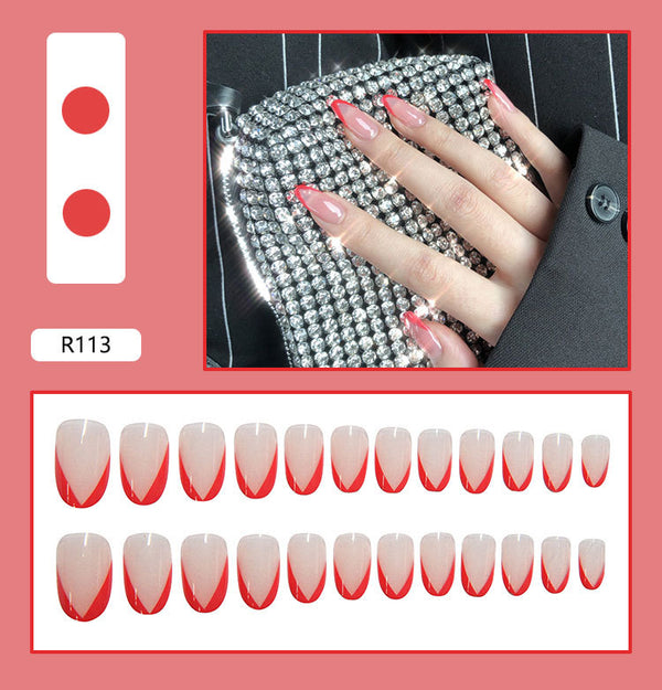 12 Sizes-24 Pcs Press On Nails R081