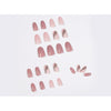 Almond Glossy Medium Pink Press on Nails