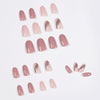 Almond Glossy Medium Pink Press on Nails