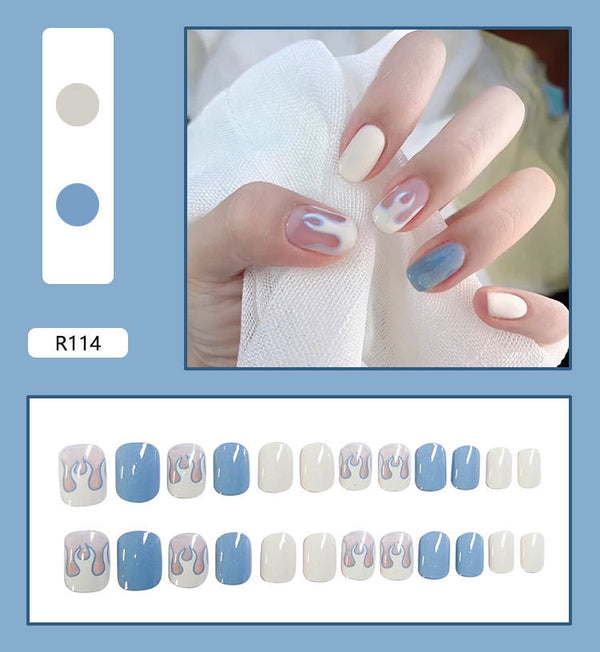 12 Sizes-24 Pcs Press On Nails R081