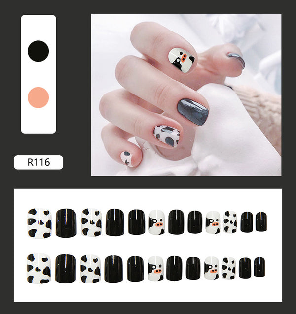 12 Sizes-24 Pcs Press On Nails R081