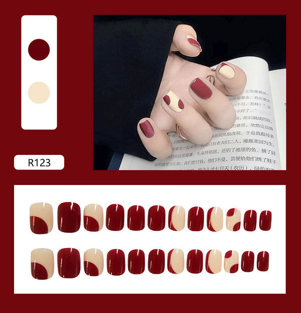 12 Sizes-24 Pcs Press On Nails R121