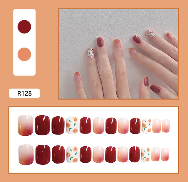 12 Sizes-24 Pcs Press On Nails R121
