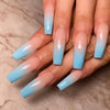 Blue Glossy Long Ombre Press on Nails