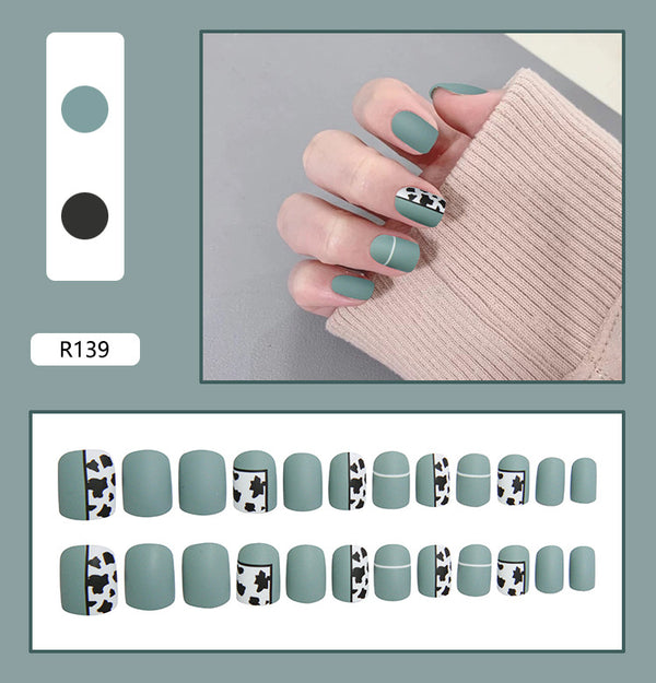 12 Sizes-24 Pcs Press On Nails R121