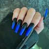 Blue Glossy Long Ombre Press on Nails