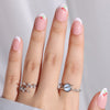 Almond French Glossy Medium Oval Pink Press on Nails