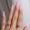 French Glossy Long Pink Press on Nails