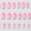 Almond French Glossy Medium Pink Press on Nails