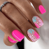 Glossy Pink Short Square Press on Nails