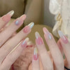 Almond Glossy Long Pink Press on Nails